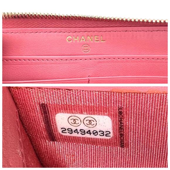 Chanel Camellia Caviar Leather Zip Around Wallet - Picture 7 of 8